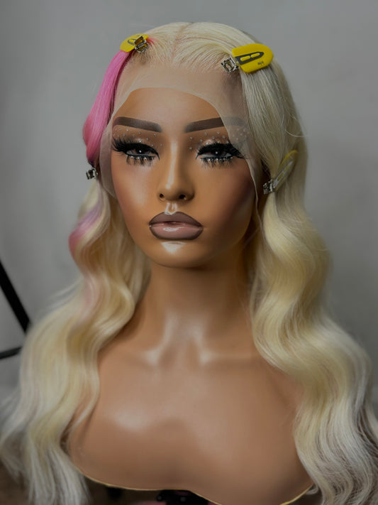 “Candy” FULLY CUSTOMIZED 13x6 Transparent Lace Wig 100% Human 613 Hair